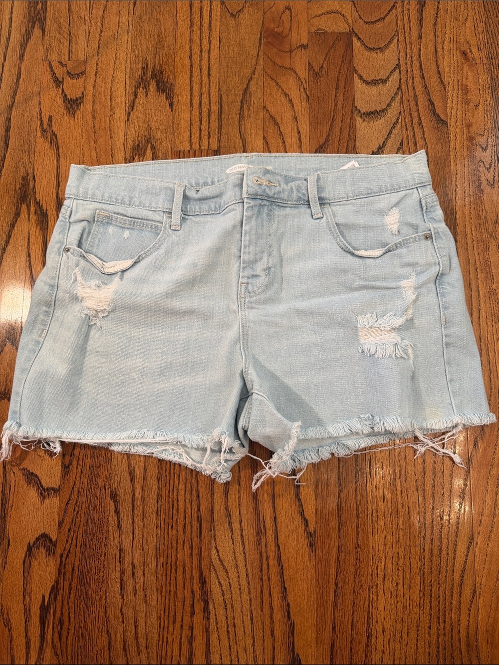 Light Blue Distressed Denim Women's Shorts